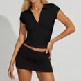 thumbnail image 2 of Yuhangmm T Shirts for Women, Women's Button Down Short Sleeved Tight Fitting T Shirt Womens Turtleneck Long Sleeve Tops Black XL, 2 of 4