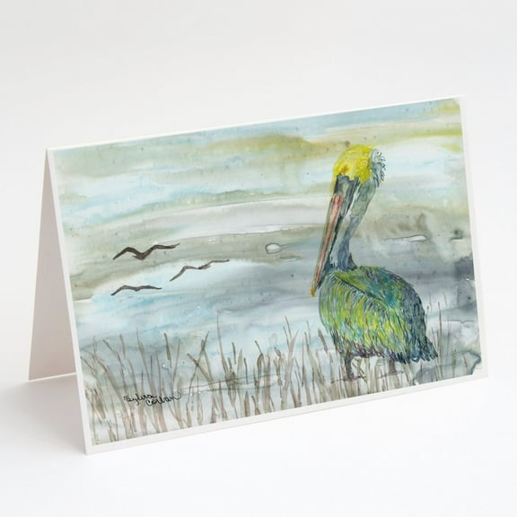 Pelican Watercolor Greeting Cards and Envelopes Pack of 8