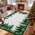 thumbnail image 3 of Haperlare 8'x10' Christmas Rug Snowflake Christmas Tree Floor Carpet, Washable Holiday Decorative Rug Non Slip Low Pile Indoor Mat for Living Room Bedroom Dining Room, Green, 3 of 8