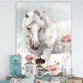 thumbnail image 1 of Designart - Aquarelles Roses Chevaux Sauvages I - Art de la Toile Ferme, 1 of 1
