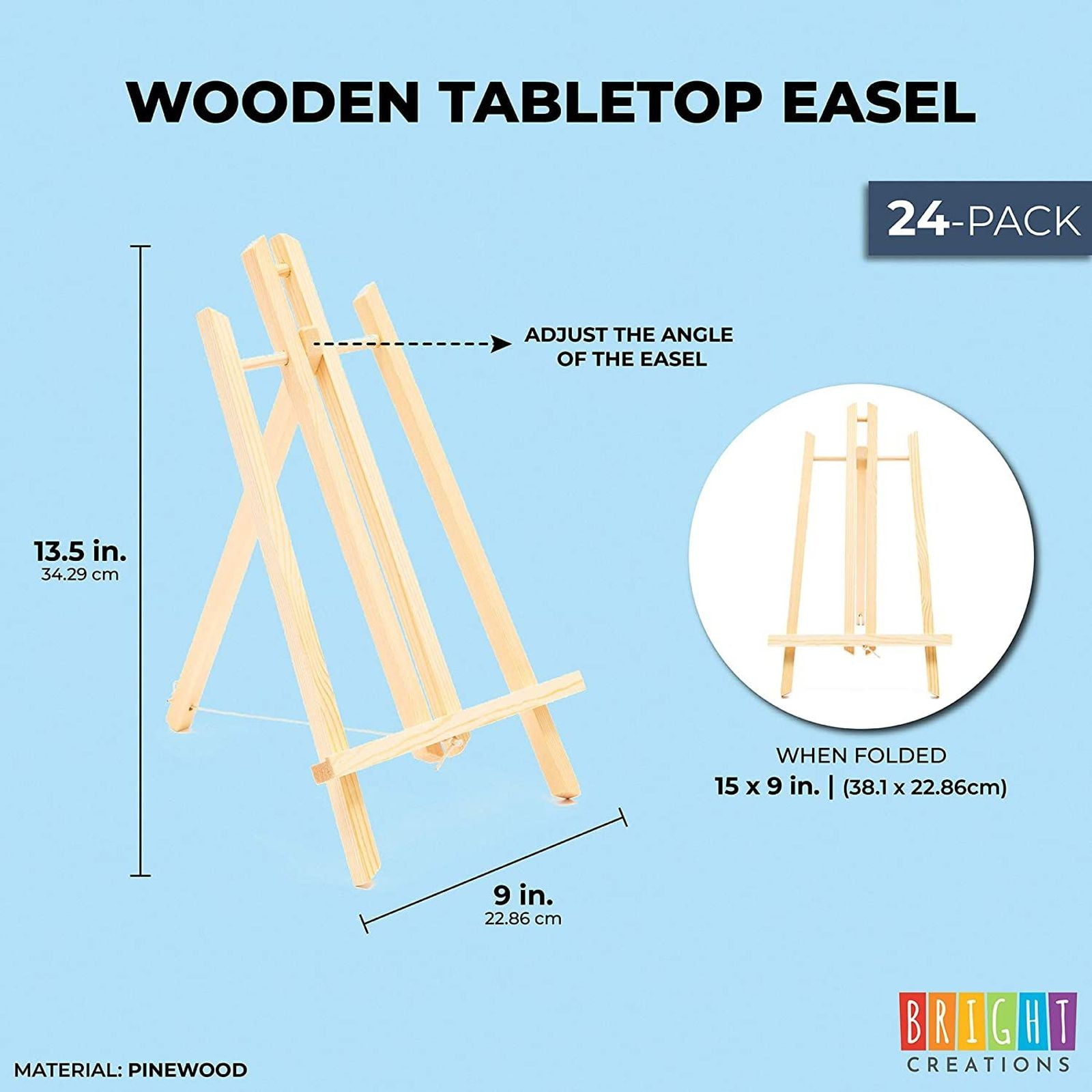 Wooden Easel Stands for Desktop or Tabletop (Black, 9 x 13.5 x 10 in, 6  Pack)