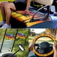 thumbnail image 2 of Jeiento 4 PCS Golf Cart Seat Cover with Steering Wheel Cover and Golf Cart Flags Coconut Tree Mini Flags Golf Cart Seat Towel Blanket Steering Wheel Cover Protector Golf Cart Decoration, 2 of 5