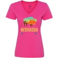thumbnail image 3 of Inktastic Nebraska Vacation Buffalo Women's V-Neck T-Shirt, 3 of 5