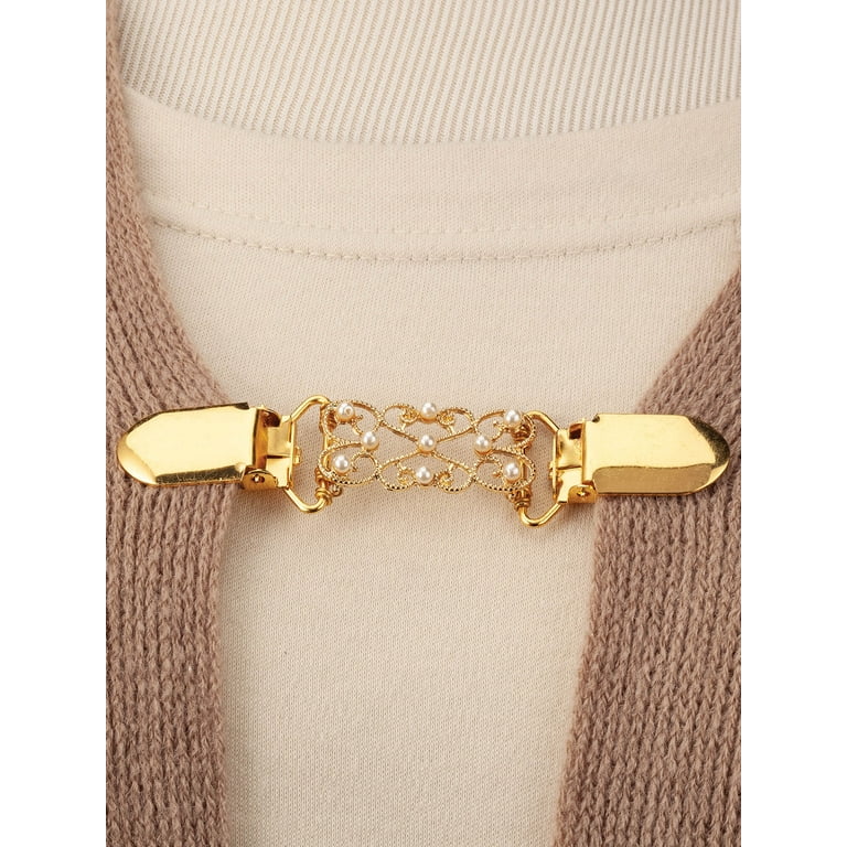 Decorative Sweater Goldtone Clasp 