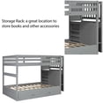 thumbnail image 4 of Full Over Full Bunk Bed with Twin Size Trundle and Stairway Convertible to Separate 2 Beds Full-Length Safety Guard Rail No Box Spring Needed, 4 of 7