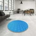 thumbnail image 4 of Ahgly Company Machine Washable Indoor Rectangle Transitional Neon Blue Area Rugs, 5' x 8', 4 of 7