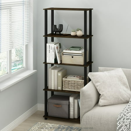 Furinno TURN-S-TUBE 3-Tier Shelf Display Rack in Amber Pine Set of 2