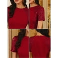 thumbnail image 5 of DARING DIVA Short Sleeve Cocktail Wedding Guest Bodycon Dress XL Burgundy, 5 of 6