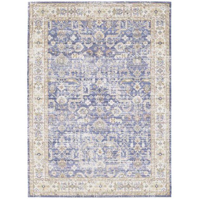 Amer Rug CEN65373 Century Bordered Area Rug, Lavender Ivory - 5 ft. 3 in. x 7 ft. 3 in.