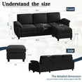 "Sobaniilo 79"" Sleeper Corner Size Convertible Sectional Sofa Couch