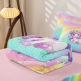 thumbnail image 5 of Homewish Cute Rainbow Unicorn Zipper Twin Comforter Sets with Fitted Sheet and 2 Pillowcases,Watercolor Alphabet R Girls Personalized Gifts Zipper Bedding Set For Kids,Pink Reversible,4 Pieces, 5 of 7