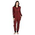thumbnail image 4 of Ashford & Brooks Women's Flannel Hooded One Piece Pajama Union Jumpsuit - Red Buffalo Check - XX-Large, 4 of 5