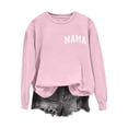 thumbnail image 4 of BRGZLK Women's Mother's Day Tops Letter Print Casual Fashion Crew Neck Lightweight Comfortable Loose Long Sleeve Hoodless Pullover Mom Shirts, Womens Sweatshirts Pink S, 4 of 5