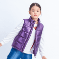 thumbnail image 2 of IKALI Girls Puffer Vest Kids Winter Jacket Lightweight Clothes with Pockets Purple 3-12 Years, 2 of 7