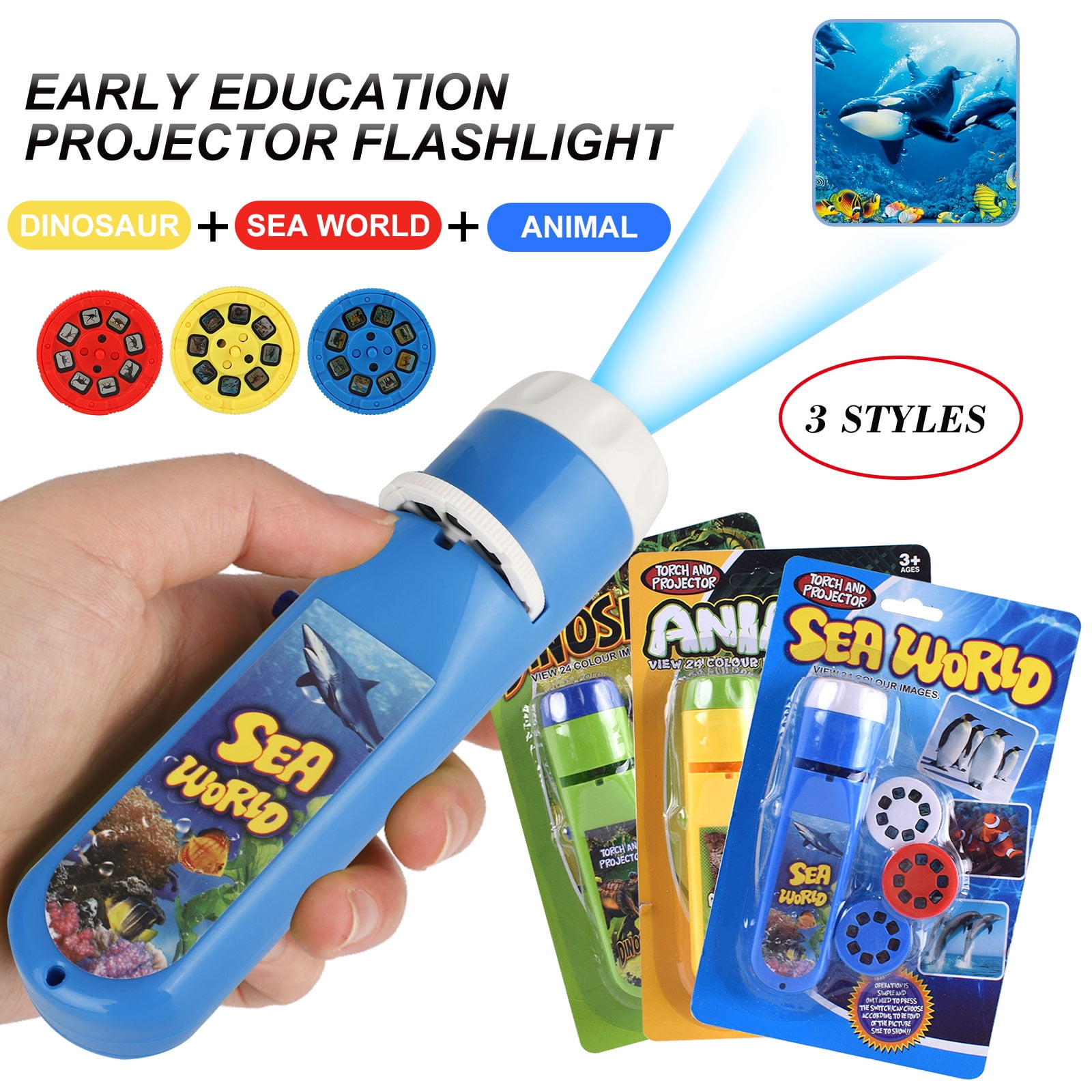 Children Projector Torch Projection Light Kids Educational Learning Xmas Gift 