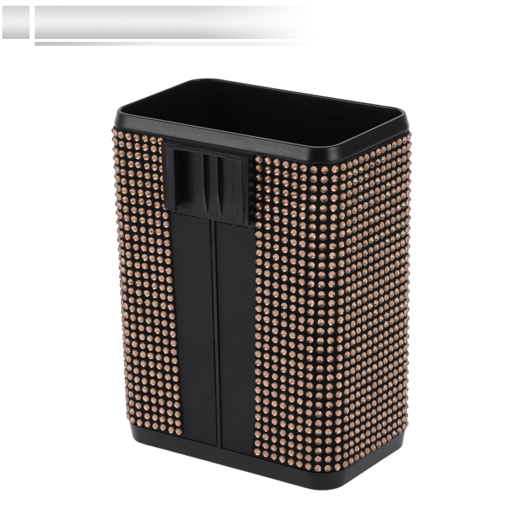 Unique Bargains Universal Car Trash Can 4.3x2.8x5.5in Plastic Rhinestone Champagne