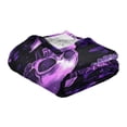 thumbnail image 2 of WOBOGO Skulls Jellyfish Purple Pattern Facecloth Blanket Fluorescent Effect in The Dark Four Seasons of Comfortable and Soft Skin Friendly Sheet 70×55in, 2 of 8