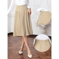 thumbnail image 2 of DARING DIVA Women's Pleated Midi Flowy A-Line Work Skirts X-Small Khaki, 2 of 6
