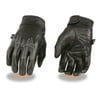 Milwaukee Leather Men's Leather Crusing Gloves w/ Flame Embroidery, Gel Palm