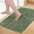 thumbnail image 2 of Unique Bargains Non Slip Absorbent Chenille Bathmat Washable Soft Bath Rug Green 20" x 30", 2 of 7