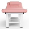 thumbnail image 3 of Stationary Massage Table Folding Bed, Holaki Metal Frame PU Leather Massage Table with Backrest for Treatment Table Physical Therapy Table Spa Facial Bed, 75"Lx31.5"W, 800lbs, Pink, 3 of 10