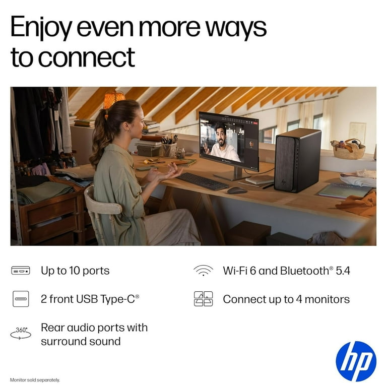 HP OmniDesk AI PC Desktop (AMD Ryzen 7 8700G, 32GB DDR5, 1TB PCIe