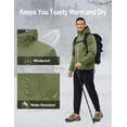 thumbnail image 3 of Little Donkey Andy Men's Warm Recycle Insulated Jacket Hooded Lightweight Windproof Winter Coat Hiking Running Travel Pesto Green XXL, 3 of 6