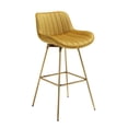 thumbnail image 3 of Art Leon Counter Height Bar Stools, 26" Height Swivel Velvet, Island Stools with Golden Metal Legs, Set of 2, Yellow, 3 of 8