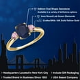 thumbnail image 2 of Gem Stone King 10K Yellow Gold Blue Sapphire and Pink Lab Grown Diamond 3-Stone Ring for Women | 2.06 Cttw | Oval 8X6MM | Gemstone September Birthstone | Size 8, 2 of 6