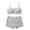 Grey, variant on GobdXE Women Square Neck Spaghetti Strap Wireless Bra & Shorty Brief Sets Solid Soft Heather Cotton Stretch 2 Piece Daily Lounge Intimates Color:Grey,Size:S