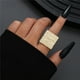 thumbnail image 2 of Stainless Steel Irregular Geometric Open Rings For Women Gold Color Texture Couple Wedding Ring Trendy Elegant Aesthetic Jewelry, 2 of 4