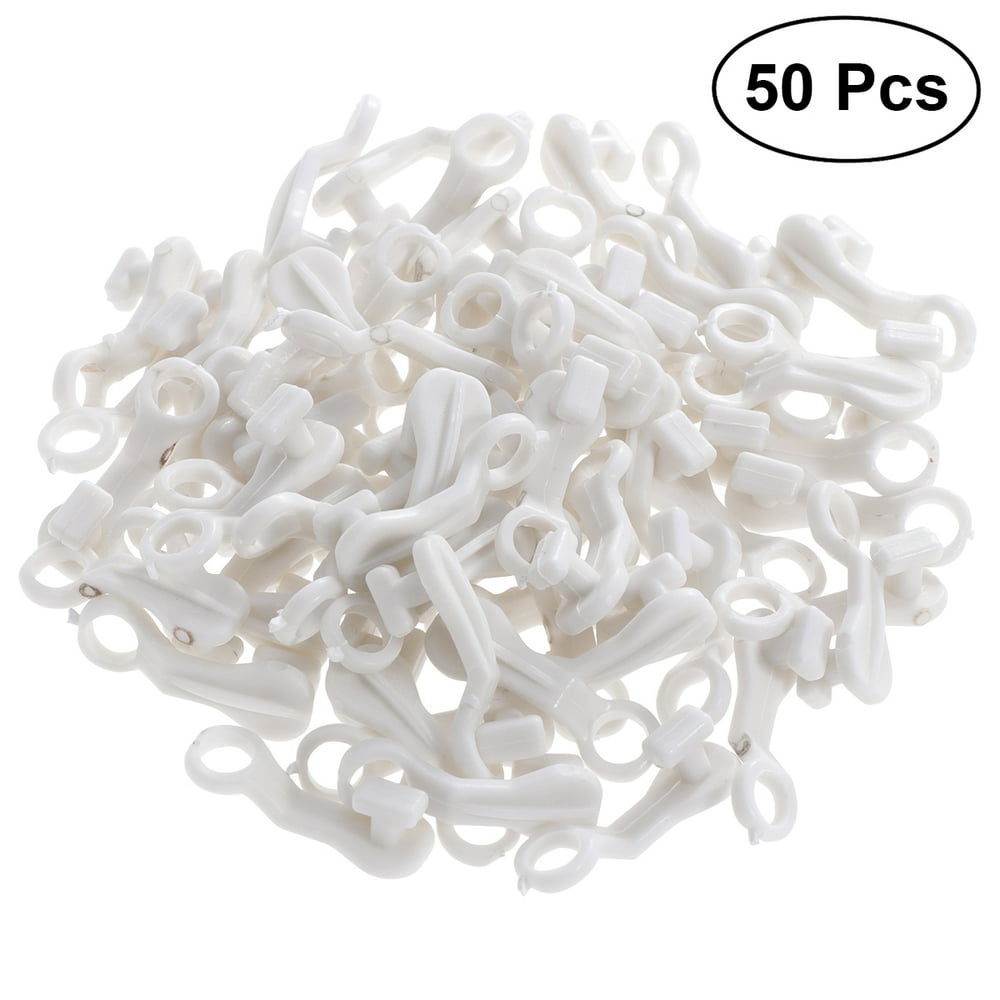 50Pcs S Shape Rod Slides Plastic Curtain Rail Track Gliders Hook for