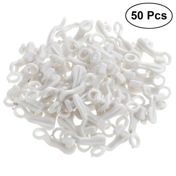 50Pcs S Shape Rod Slides Plastic Curtain Rail Track Gliders Hook for