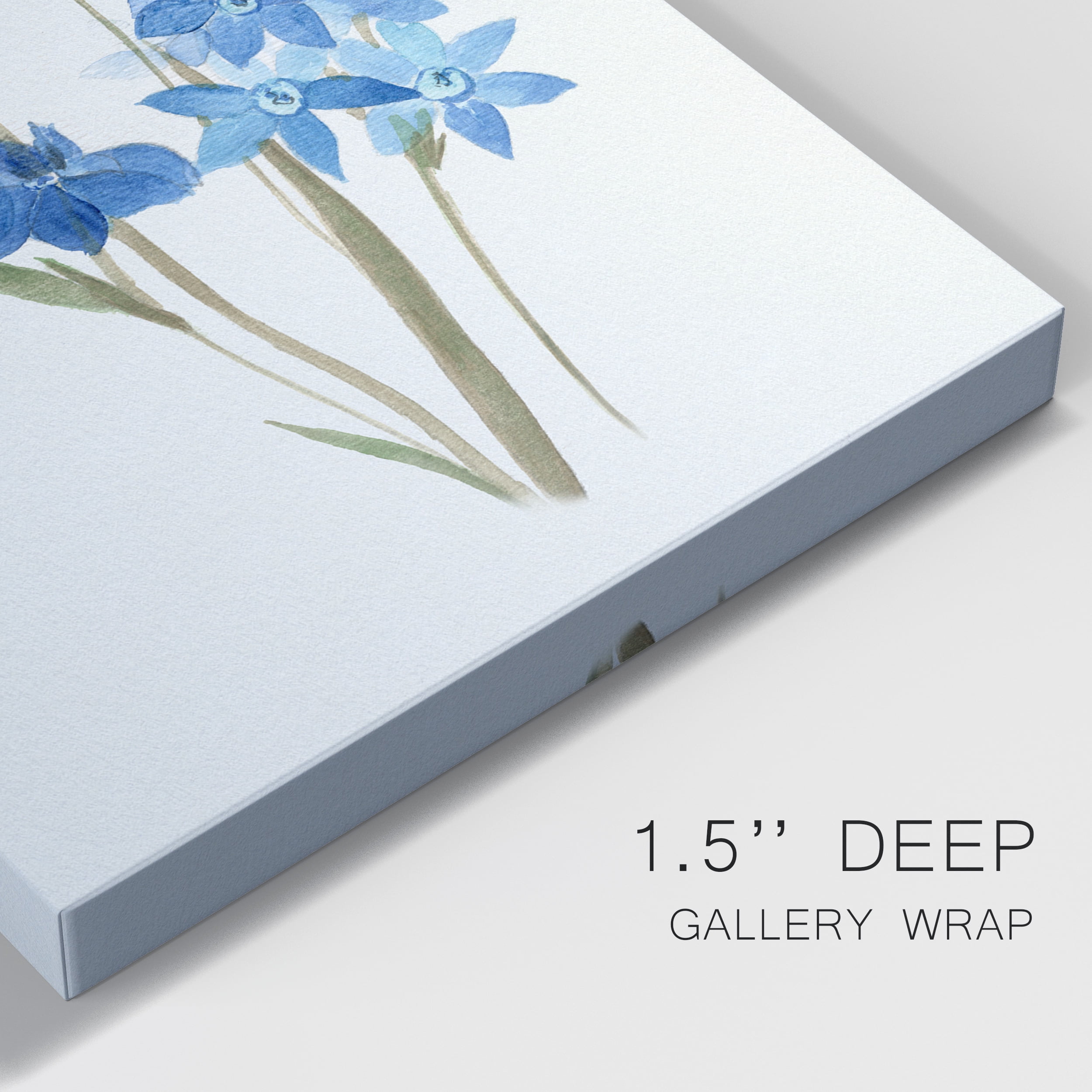 Blue Blossom Botanical I Premium Gallery Wrapped Canvas - Ready to Hang - 12 x 18