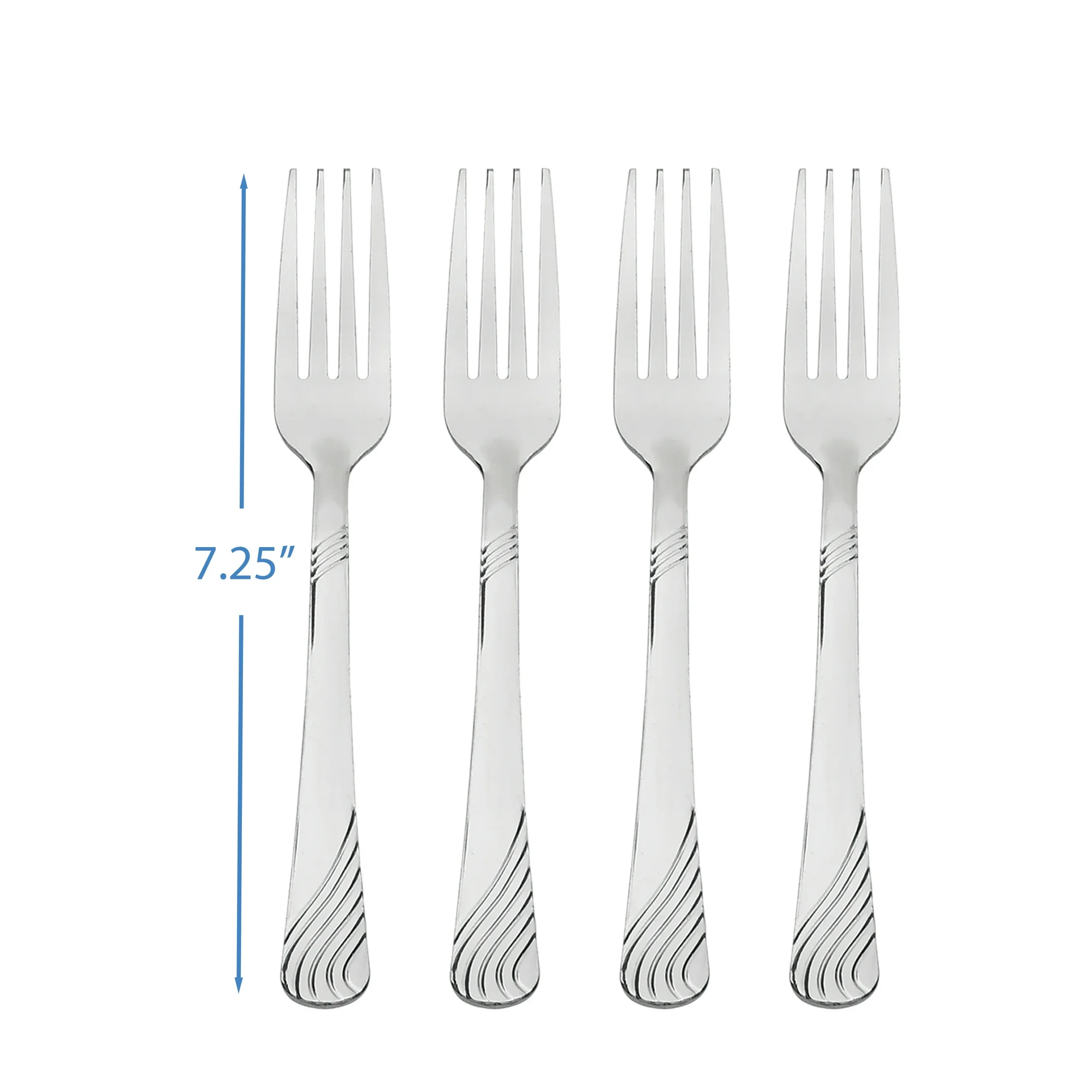 Mainstays Swirl Stainless Steel Dinner Fork Set, 4 Piece