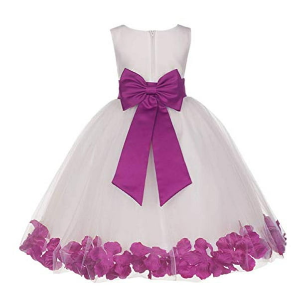 Ekidsbridal Ekidsbridal Ivory Tulle Rose Petals Flower Girl Dresses