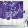 thumbnail image 1 of Ambesonne Whale Shower Curtain, Watercolor Fish Floral, 69"Wx75"L, Purple White, 1 of 3