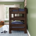 thumbnail image 5 of Max & Lily Twin over Twin Bunk Bed, Farmhouse Solid Wood Bunk Beds for Kids, Barnwood Brown, 5 of 11