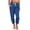 Blue, variant on Lilgiuy Women's Fashion Solid Color Comfortable Leisure Pocket Nine-Point Pants Blue 6(M) Winter Clothes for 2022