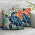 thumbnail image 3 of COMIO   Ocean Theme Throw Pillow Covers Mediterranean Style Decorative with Sea Turtles/Coral Cushion Cover Beach Nautical  Decorative Pillowcases, 3 of 5