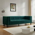 thumbnail image 2 of Miniyam Classic Sofa Solid Print Velvet Tufted Coach for Indoor, Green, 2 of 8
