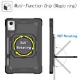 thumbnail image 3 of Rugged Kids Case for Lenovo Tab M11 11" 2024, Heavy Duty Shockproof 360°Swivel Ring Stand Handle Case Cover for Lenovo Tab M11 11" 2024, Black, 3 of 8