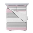 thumbnail image 7 of Pink Striped Twin Size Down Alternative Comforter, Lightweight Comforter Quilt Bedding Set with Pillow Shams Multicolor Grey White Horizontal Stripes All Seasons Bed Comforter Duvet Insert 68"x86", 7 of 7
