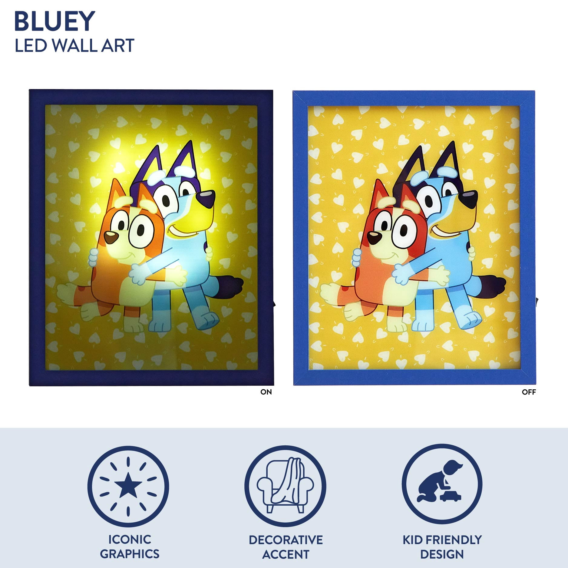 Bluey & Bingo Kids' Light-Up MDF Wall Art