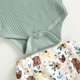 thumbnail image 4 of Conjunto De Ropa De 3 Piezas Baby Girl Knitting Monos Shorts Diadema Ropa diaria (Lake Blue 12-18M) Cgtredaw para Niña lago azul T S, 4 of 7