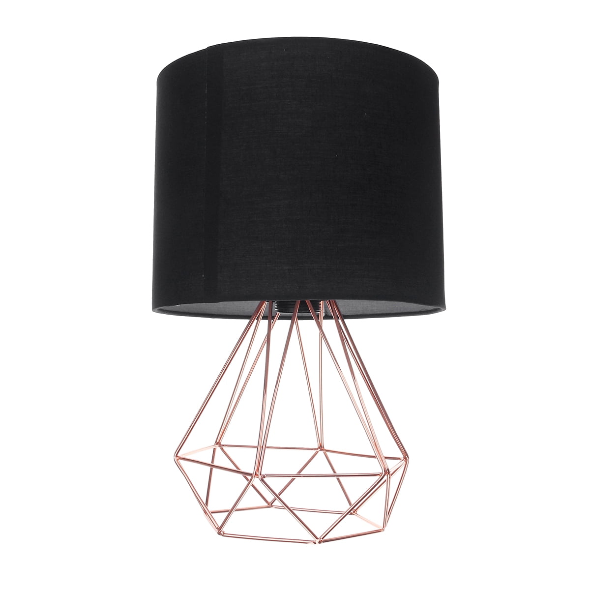 Bedside Table Lamp Small Nightstand Lamp Modern Style Hollowed Out Base With Fabric Drum Shaped Lampshade For Bedrooms Living Room Walmart Com Walmart Com