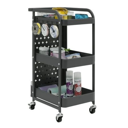 Studio Designs - Streamline 3-Tier Metal Multiuse Organizer Cart - Black