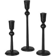 thumbnail image 2 of Antique Brass Iron Taper Candle Holder - Set of 3 Decorative Candle Stand, Candlestick Holder for Wedding, Dinning, Party, 2 of 14