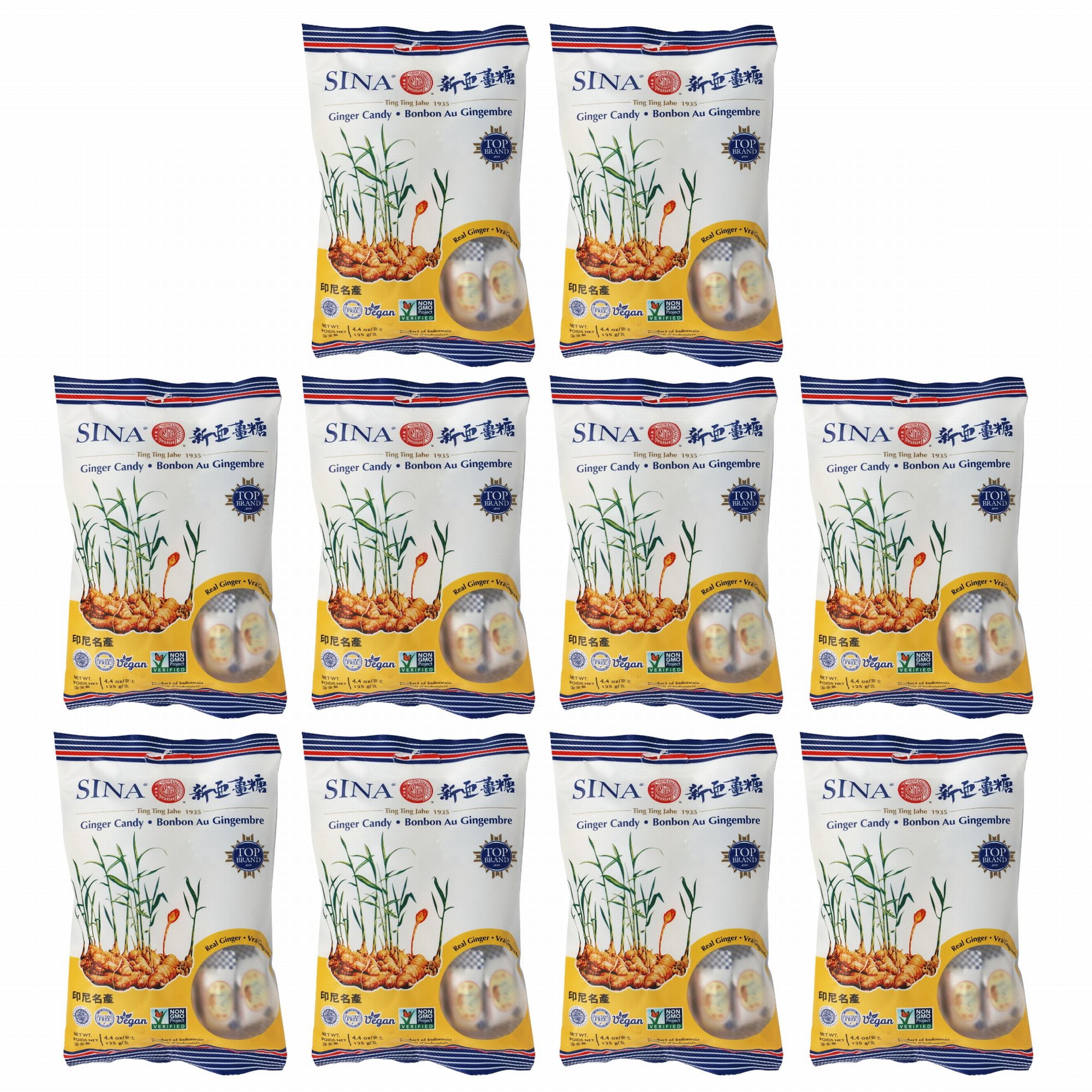 10 Bags of SINA Ginger Candy, the Original Ting Ting Jahe since 1935, 4