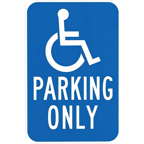 California Handicapped Parking Only Sign 8"x12" - Metal Security Safety Wall Decor, Home Business Yard Garden Indoor Outdoor Use, Easy to Mount